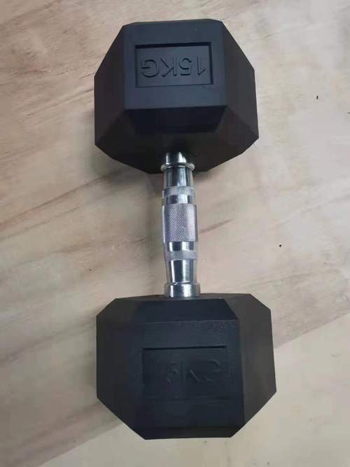 六角哑铃工厂批发健身器材固定健身房家用圆头哑铃纯钢包胶